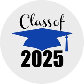 Class of 2025 Graduation Envelope Seals Labels Stickers, 500Pcs 1.5Inch Round Black Party Favor for Envelopes, Bag Seals (Black)