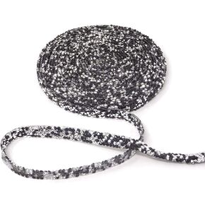 Honbay 0.4Inch x 5Yard/Roll Sparkling Rhinestone Decorative Ribbon - Iron on, Glue on or Sew on (Silver AB)