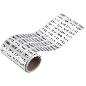 Inventory Number Sticker Labels 2001-3000 Self Adhesive Waterproof Labels Consecutive Number Stickers Labels for Indoor, Outdoor, Storage, Classification, Supplies, 0.38x 0.79 Inch