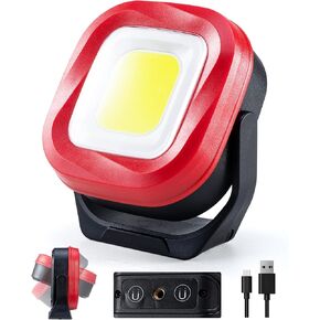 ORHOMELIFE COB LED Work Light, 42 LEDs 1000 Lumens Rechargeable Portable Magnetic Flashlight Inspection Light for Car Repair, Camping, Emergency & Job Site Lighting-2400mAh (1 PCS)