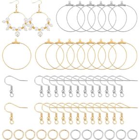 UNICRAFTALE About 100pcs 2 Colors Earring Making Kit Stainless Steel Hoop Earring Findings 20pcs Earring Hooks 40pcs Open Jump Rings for Jewelry Making DIY Craft