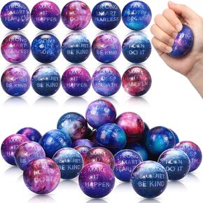 Libima 120 Pcs Galaxy Stress Balls Bulk 2 Inches Outer Space Foam Stress Balls for Squeeze Fidget Birthday Astronaut Party Favors School Class Reward Carnival Gift (Galaxy A)