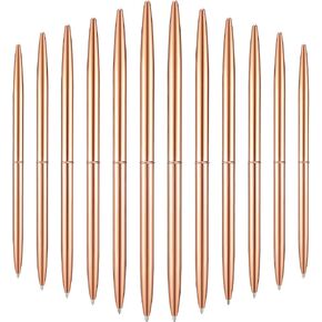 Outus 30 Pcs Rose Gold Ballpoint Pens Slim Metallic Retractable Lightweight Pens Set 1mm Medium Point for Wedding Guest Book Gift Business Office Teachers Christmas