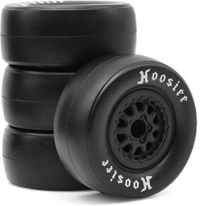 1/10 Racing RC Short Course Truck Tires Smooth Tread Off-Road Tyres 105mm OD Fit for 1/10 RC Off-Road Buggy Traxxas Slash 4X4 ARRMA SENTON 3S Losi (Smooth Tread 1/10 RC Off-Road Racing Tires)