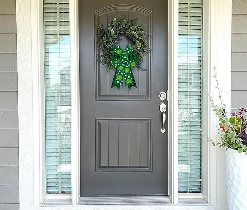 Alibbon 2 Pcs St. Patrick's Day Bows for Wreaths, St Patrick's Day Wreath Bows, Green Buffalo Plaid Bows for Front Door, St. Patrick's Day Decor, Craft Bows for Parade Indoor Outdoor Party Decor in Kuwait