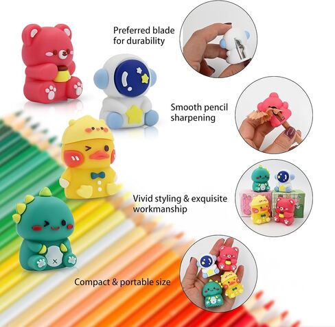 6 PCS Sharpeners Pencil Pencil For Kids ، Shareheld Pencil Sharpener صغير ، وممتعة بقلم رصاص مراوغة للأطفال Favors ، Hawaii الثابتة المواهب المصغرة المدرسية (النمط 1) in Kuwait