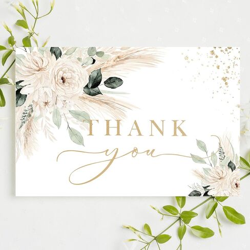 Whaline Blue Lemon Floral Thank You Cards Bulk Watercolor Flower Lemon Thank You Note Cards with Stickers Envelopes Foil Gold Blank Cards for Spring Summer Wedding Baby Shower, 24 Pack in Kuwait