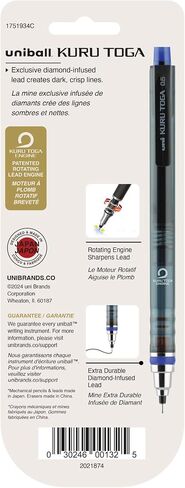 uni-ball KuruToga Mechanical Pencil, 0.5mm, HB #2, 1 Count in Saudi Arabia