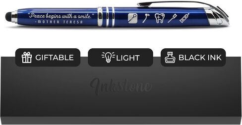 "Law and Justice" Engraved Flashlight Pen with Stylus Tip - Gift for Police Officers, Lawyers, Legal Professionals, Civil Servants, Law Enforcement Gift Ideas in Kuwait