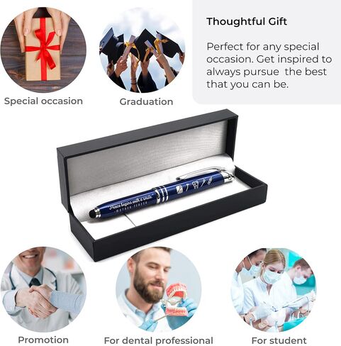 "Law and Justice" Engraved Flashlight Pen with Stylus Tip - Gift for Police Officers, Lawyers, Legal Professionals, Civil Servants, Law Enforcement Gift Ideas in Kuwait