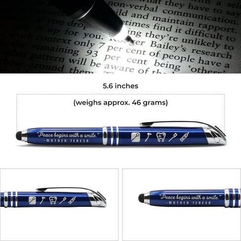 "Law and Justice" Engraved Flashlight Pen with Stylus Tip - Gift for Police Officers, Lawyers, Legal Professionals, Civil Servants, Law Enforcement Gift Ideas in Kuwait