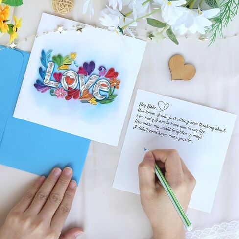 KingKraft Anniversary Card for Wife, Her, Parents, Girlfriend, Cute Otter Half Quilling Card, Love Card, Valentines Day Card for Husband Him Boyfriend, 1st 25th 40th 50th 60th Anniversary Card in Kuwait