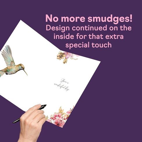 Beautiful Gold Birthday Cards for Mom - Wonderful Golden Birds Hummingbird - Elegant Traditional Pretty Birthday Card for Mom from Son Daughter, A5 Mother Gorgeous Greeting Cards Gift in Saudi Arabia