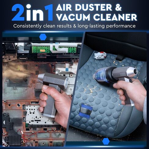 Electric Compressed Air Duster for Computer with Vacuum Mode - 150000RPM Mini Air Blower for Car Detailing - Handheld Blower Cordless Air Pressure Gun - Turbina de Aire Comprimido para Limpiar PC in Saudi Arabia