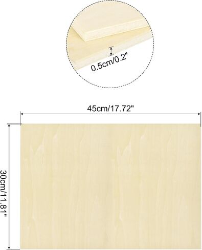 MECCANIXITY Basswood Sheet 18 x 12 x 3/16 Inch Unfinished Wood Boards Plywood for Crafts Laser Cutting with Smooth Surfaces in Kuwait