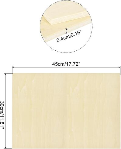 MECCANIXITY Basswood Sheet 18 x 12 x 3/16 Inch Unfinished Wood Boards Plywood for Crafts Laser Cutting with Smooth Surfaces in Kuwait