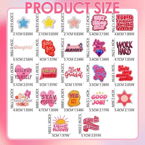 17pcs تأكيدات إيجابية بقع ، بوهو كلمات ملهمة بقع الحديد/الخياطة ، زين مسيحي خمر لللباس ، الملابس ، القبعة ، حقيبة الظهر ، الجينز in Kuwait