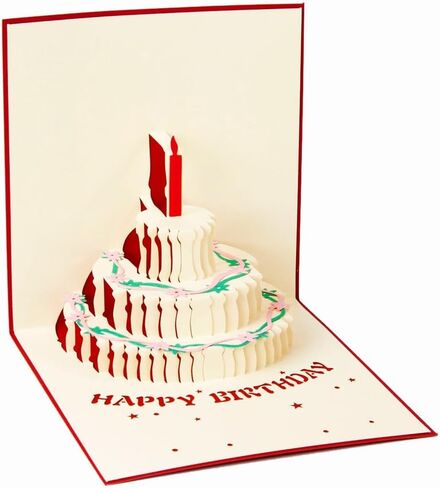 بطاقة عيد ميلاد ، بطاقات تحية كعكة عيد ميلاد ثلاثية الأبعاد ، بطاقات ، يدويًا ، بطاقات مانحة مع مظروف (كعكة عيد ميلاد) in Kuwait