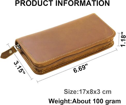 EURYNOME Leather Fountain Pen Holder,Leather Pencil Case Shockproof 3 Divided Slots,Portable Storage Bag for Invoice/Receipt/Cards/Coupon/Tickets in Kuwait