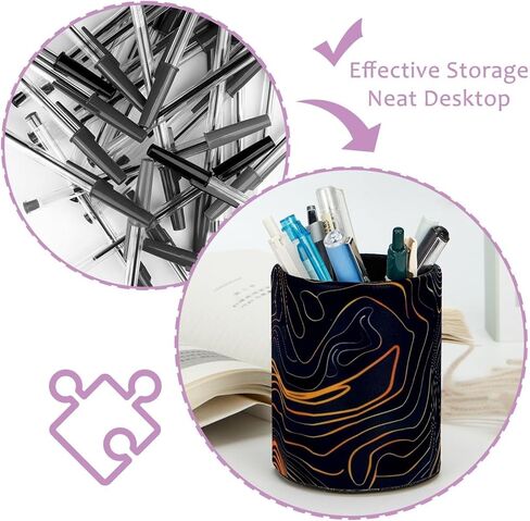 حامل كأس القلم للمكتب ، وقلم كبير وقلم رصاص ، وراعي البقر و Cowboy Wild West Pattern Desk Desk Stationery Makeuprice Brush Press For Home ، Office ، School in Kuwait