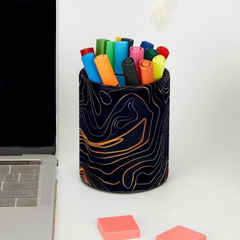 حامل كأس القلم للمكتب ، وقلم كبير وقلم رصاص ، وراعي البقر و Cowboy Wild West Pattern Desk Desk Stationery Makeuprice Brush Press For Home ، Office ، School in Kuwait