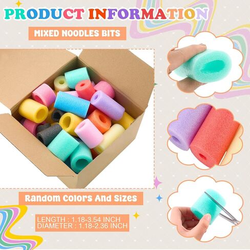 Frienda 30 Pcs Pool Noodles Bits Multicolor Craft Small Size Versatile Mixed Floating Pool Noodles Foam Rope Tube for Play or DIY Craft Multipurpose (Mixed Sizes,Pastel Colors) in Kuwait