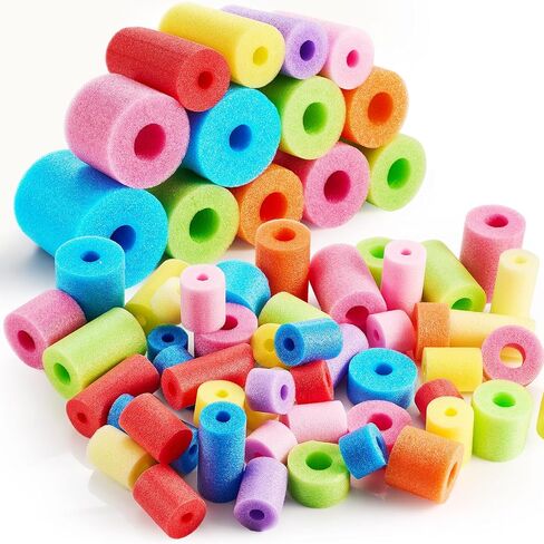 Frienda 30 Pcs Pool Noodles Bits Multicolor Craft Small Size Versatile Mixed Floating Pool Noodles Foam Rope Tube for Play or DIY Craft Multipurpose (Mixed Sizes,Pastel Colors) in Kuwait
