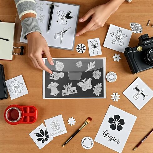 40 Pcs Magnetic Sheets for Dies Storage Stamp and Die Storage Pockets Die Cut Storage for Card Making,20 Pcs Magnetic Sheets+20 Pcs Bags in Kuwait