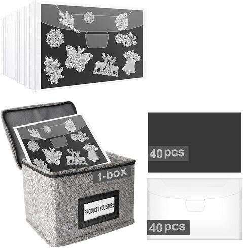 40 Pcs Magnetic Sheets for Dies Storage Stamp and Die Storage Pockets Die Cut Storage for Card Making,20 Pcs Magnetic Sheets+20 Pcs Bags in Kuwait