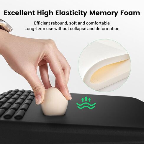 MEKASS Mouse Pad with Wrist Rest, Ergonomic Mouse Pad for Carpal Tunnel Pain Relief, Memory Foam Desktop Computer Wrist Rest Mouse Pad with Non-Slip PU Base for Office and Home (Black) in Saudi Arabia