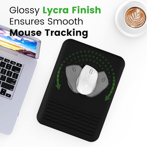MEKASS Mouse Pad with Wrist Rest, Ergonomic Mouse Pad for Carpal Tunnel Pain Relief, Memory Foam Desktop Computer Wrist Rest Mouse Pad with Non-Slip PU Base for Office and Home (Black) in Saudi Arabia