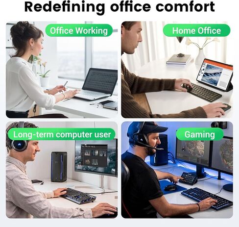 MEKASS Mouse Pad with Wrist Rest, Ergonomic Mouse Pad for Carpal Tunnel Pain Relief, Memory Foam Desktop Computer Wrist Rest Mouse Pad with Non-Slip PU Base for Office and Home (Black) in Saudi Arabia