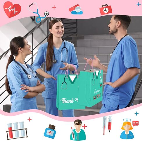 BIZIBAFF Congrats Nurses Gift Bag - 13" with Tissue Paper & Handles for Grad Party Favors in Saudi Arabia