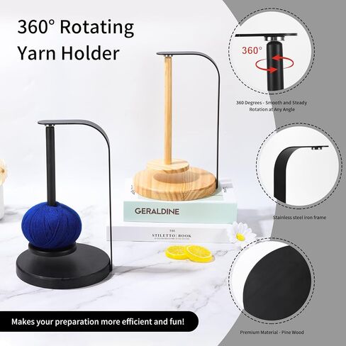 ZXINU Yarn Holder for Crocheting, Magnetic Yarn Holder, Detachable Hand-Knitting Auxiliary Tool, Crochet Gift for Knitting Enthusiasts (Black) in Saudi Arabia