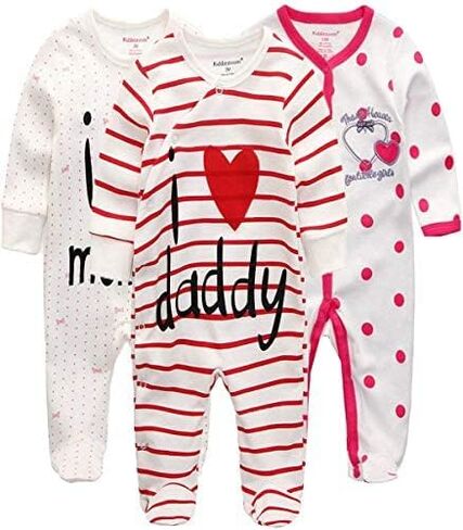 Kiddiezoom Baby and Toddler Boys'snug Fit Foot Pointed Romper Bemsuit Cotton Cotton Play Play Wood in Kuwait