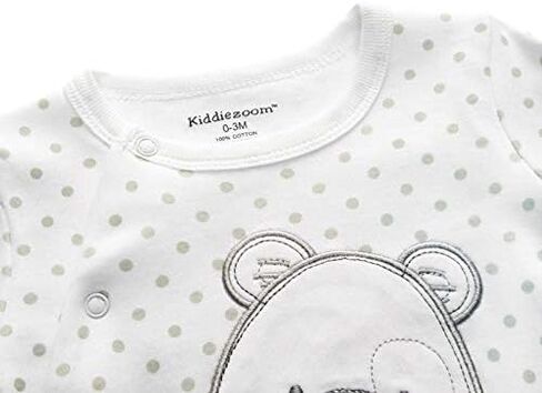 Kiddiezoom Baby and Toddler Boys'Snug Fit Footed Cotton One-Piece Romper Jumpsuit Cotton Footed Holiday Play Outfit in Kuwait