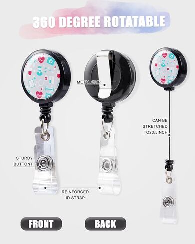 Nurse Lanyard with ID Badge Holder and Retractable Badge Reel Clip, Medical Card Lanyard for Nurse Doctor Student, Detachable Neck Lanyard Office Gifts in Saudi Arabia