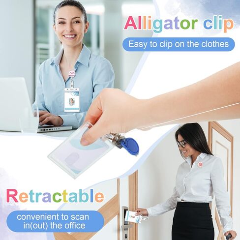 16 Pieces Badge Holders for Nurse Badge Reels Retractable Badge Holders Decorative Badge Reels for Nurses Doctors Hospital Bulk (Marble Style) in Saudi Arabia