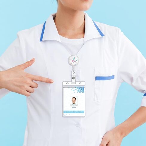 16 Pieces Badge Holders for Nurse Badge Reels Retractable Badge Holders Decorative Badge Reels for Nurses Doctors Hospital Bulk (Marble Style) in Saudi Arabia