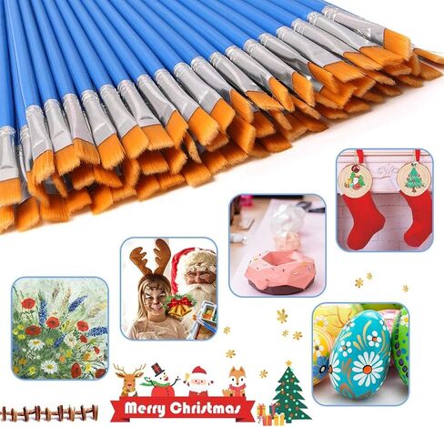 Upins 20 PCS فرش الطلاء المسطح ، فرشاة صغيرة كبيرة للتفاصيل الطلاء in Kuwait
