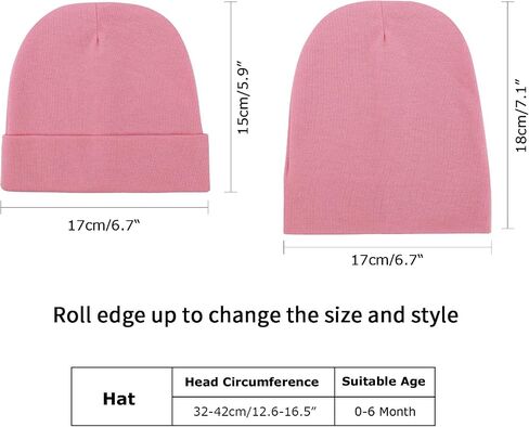 4 Pcs Newborn Baby Hat Bear Ears Infant Beanie Caps Toddler Hats Newborn Hospital Hat for Baby Boy Girl Kid 0-3 Months in Kuwait