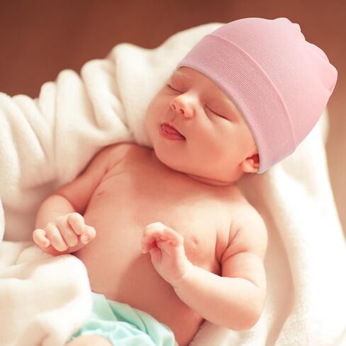 4 Pcs Newborn Baby Hat Bear Ears Infant Beanie Caps Toddler Hats Newborn Hospital Hat for Baby Boy Girl Kid 0-3 Months in Kuwait
