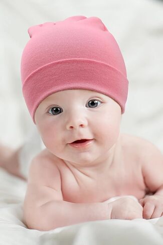 4 Pcs Newborn Baby Hat Bear Ears Infant Beanie Caps Toddler Hats Newborn Hospital Hat for Baby Boy Girl Kid 0-3 Months in Kuwait