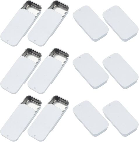 12pcs mini metal tin box slide tin container storage storage organizer tins strengulate tinplate slide box for diy candles storage spices tea candy party favors in Kuwait