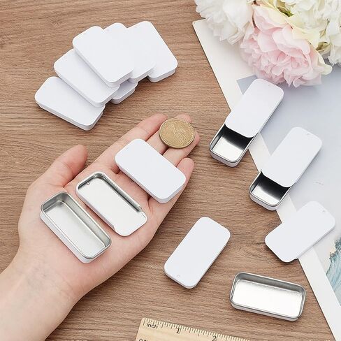12pcs mini metal tin box slide tin container storage storage organizer tins strengulate tinplate slide box for diy candles storage spices tea candy party favors in Kuwait