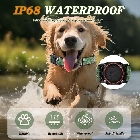 Airtag Dog Collar, 100% Waterproof Padded Apple Air Tag Dog Collar with Airtag Holder Case, Reflective Adjustable Nylon Pet Collar for Small Medium Large Dogs (M, Red) in Saudi Arabia