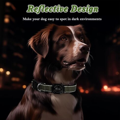 Airtag Dog Collar, 100% Waterproof Padded Apple Air Tag Dog Collar with Airtag Holder Case, Reflective Adjustable Nylon Pet Collar for Small Medium Large Dogs (M, Red) in Saudi Arabia