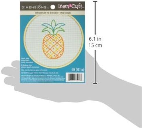 Dimensions Mini Cross Cross Stitch Kit للمبتدئين ، "Happy Camper" ، 14 Count White Aida Cloth ، 4 '' ، 10cm in Kuwait