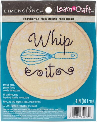 Dimensions Mini Cross Cross Stitch Kit للمبتدئين ، "Happy Camper" ، 14 Count White Aida Cloth ، 4 '' ، 10cm in Kuwait