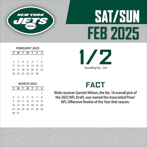 Turner Sports New York Jets 2025 Box Calendar (25998053051) in Kuwait